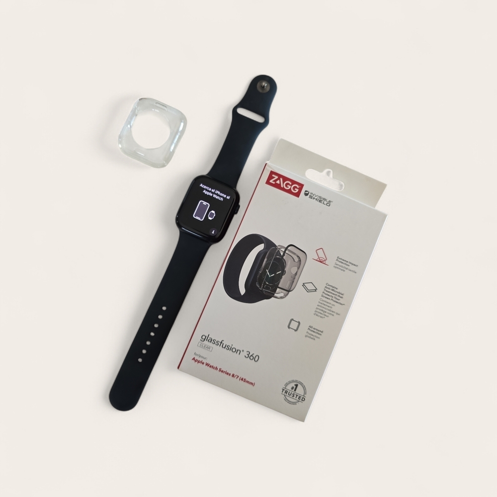 Apple Watch 9 45 mm with new GlassFusion 360 Black Smartwatch Protector